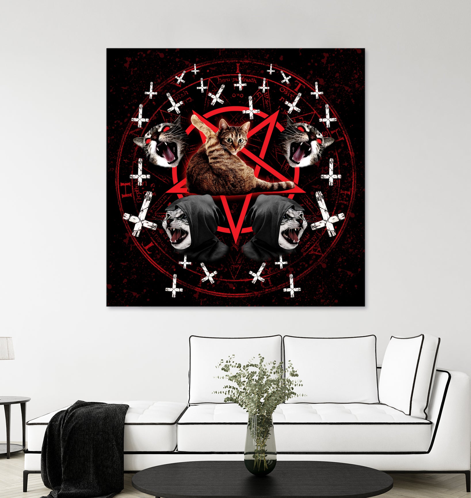 satanic cat pentagram death black metal band exorcist by Damian Augustyniak on GIANT ART - black photo manipulation