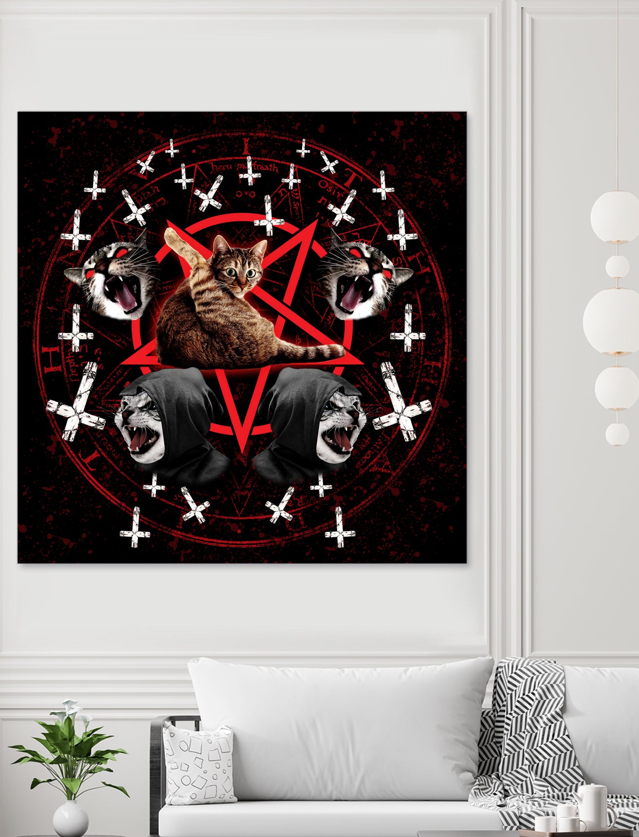 satanic cat pentagram death black metal band exorcist by Damian Augustyniak on GIANT ART - black photo manipulation