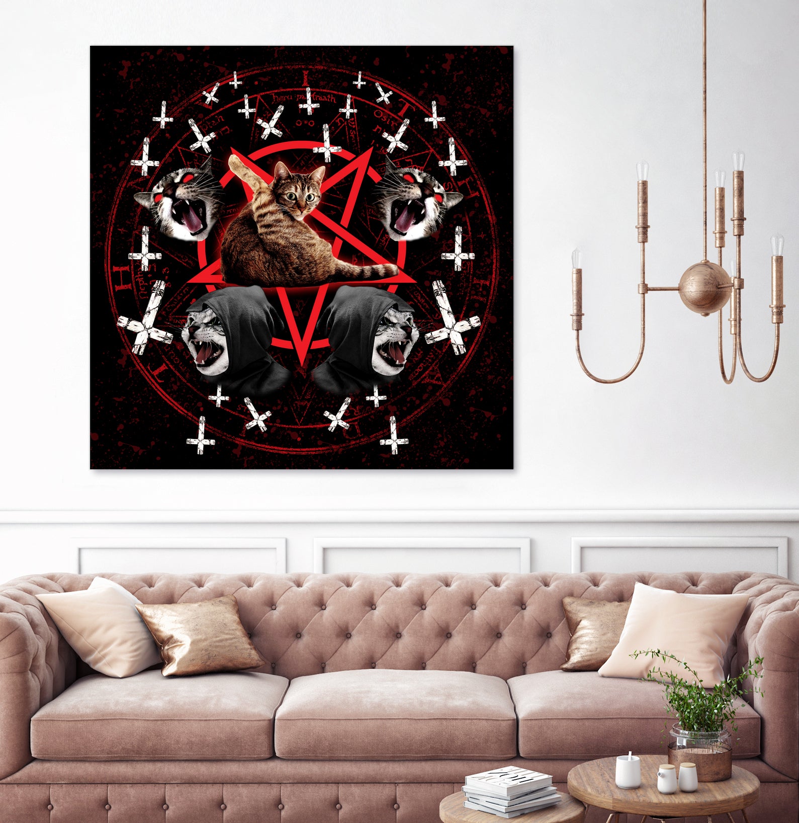 satanic cat pentagram death black metal band exorcist by Damian Augustyniak on GIANT ART - black photo manipulation