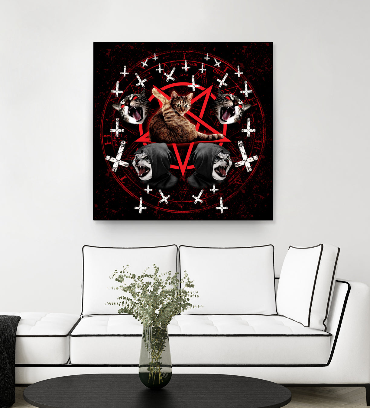 satanic cat pentagram death black metal band exorcist by Damian Augustyniak on GIANT ART - black photo manipulation