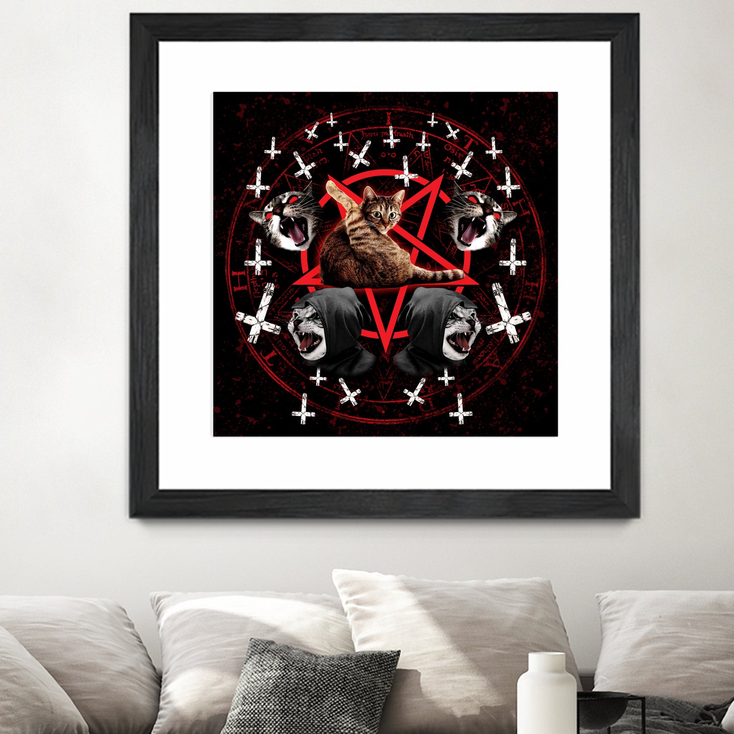 satanic cat pentagram death black metal band exorcist by Damian Augustyniak on GIANT ART - black photo manipulation