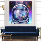 astronaut world map by Bekim Mehovic on GIANT ART - blue digital painting