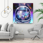 astronaut world map by Bekim Mehovic on GIANT ART - blue digital painting