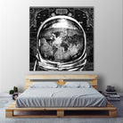 astronaut world map black and white by Bekim Mehovic on GIANT ART - black digital drawing