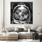 astronaut world map black and white by Bekim Mehovic on GIANT ART - black digital drawing