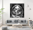 astronaut world map black and white by Bekim Mehovic on GIANT ART - black digital drawing