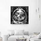 astronaut world map black and white by Bekim Mehovic on GIANT ART - black digital drawing