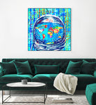 astronaut world map pop art by Bekim Mehovic on GIANT ART - blue digital painting