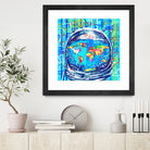 astronaut world map pop art by Bekim Mehovic on GIANT ART - blue digital painting