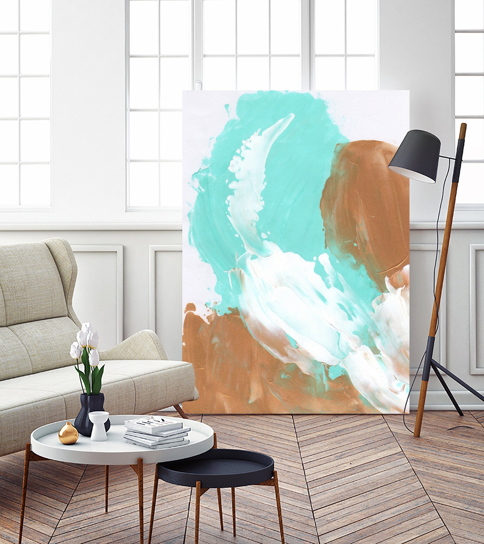 Abstract 1002 by Cecilie Karoline on GIANT ART - blue mixed media