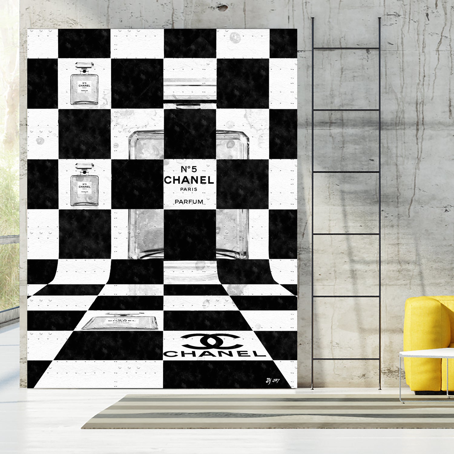 Chanel Chess by Daniel Janda on GIANT ART - black mixed media