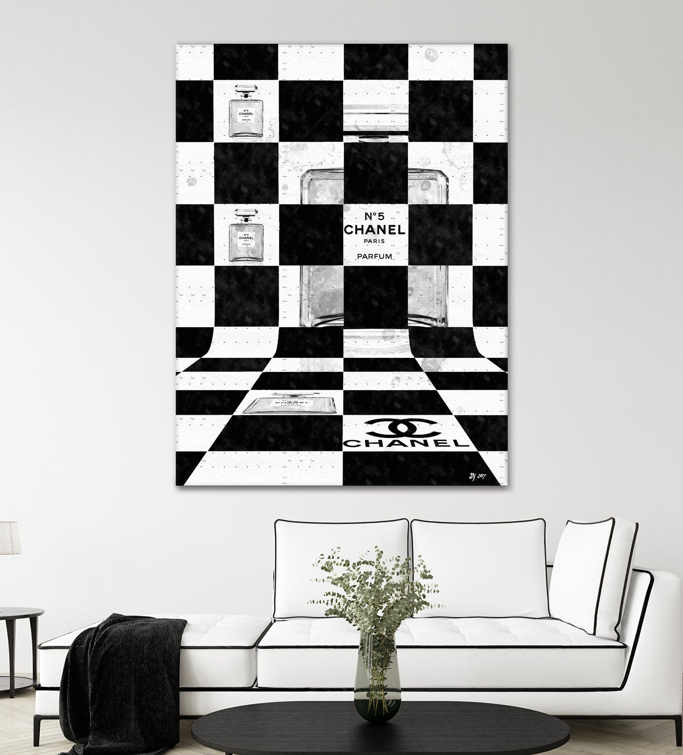 Chanel Chess by Daniel Janda on GIANT ART - black mixed media