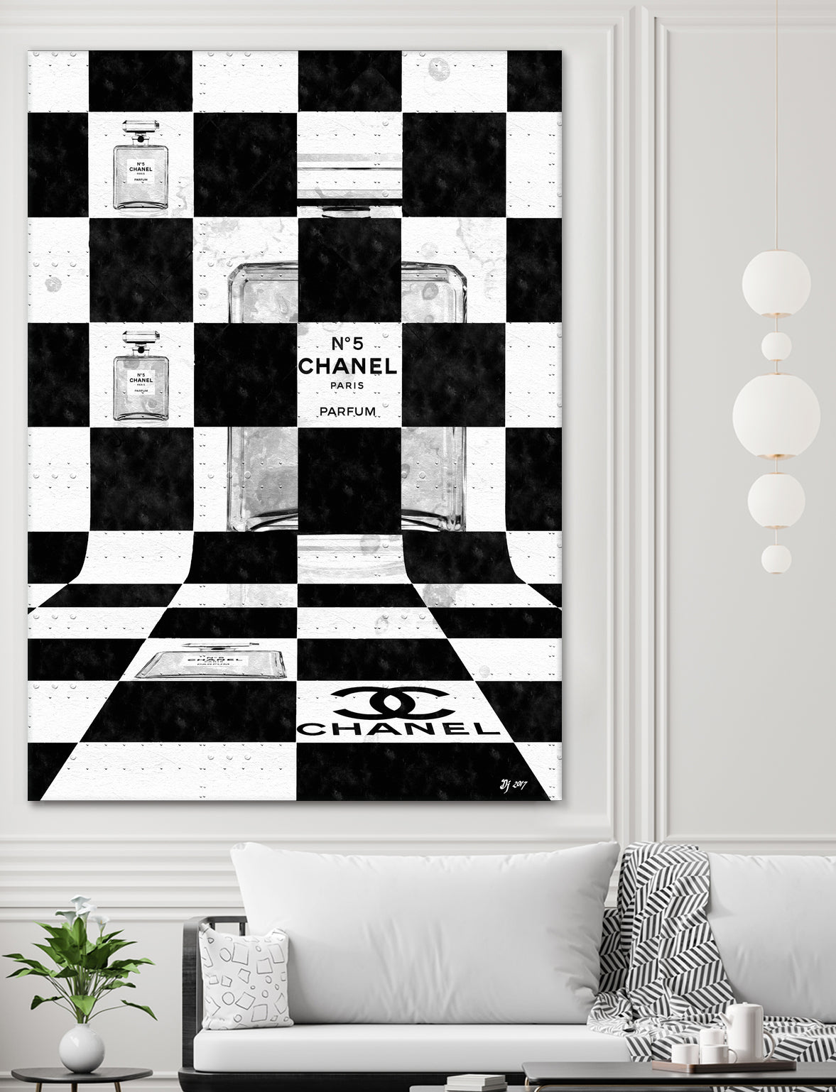 Chanel Chess by Daniel Janda on GIANT ART - black mixed media