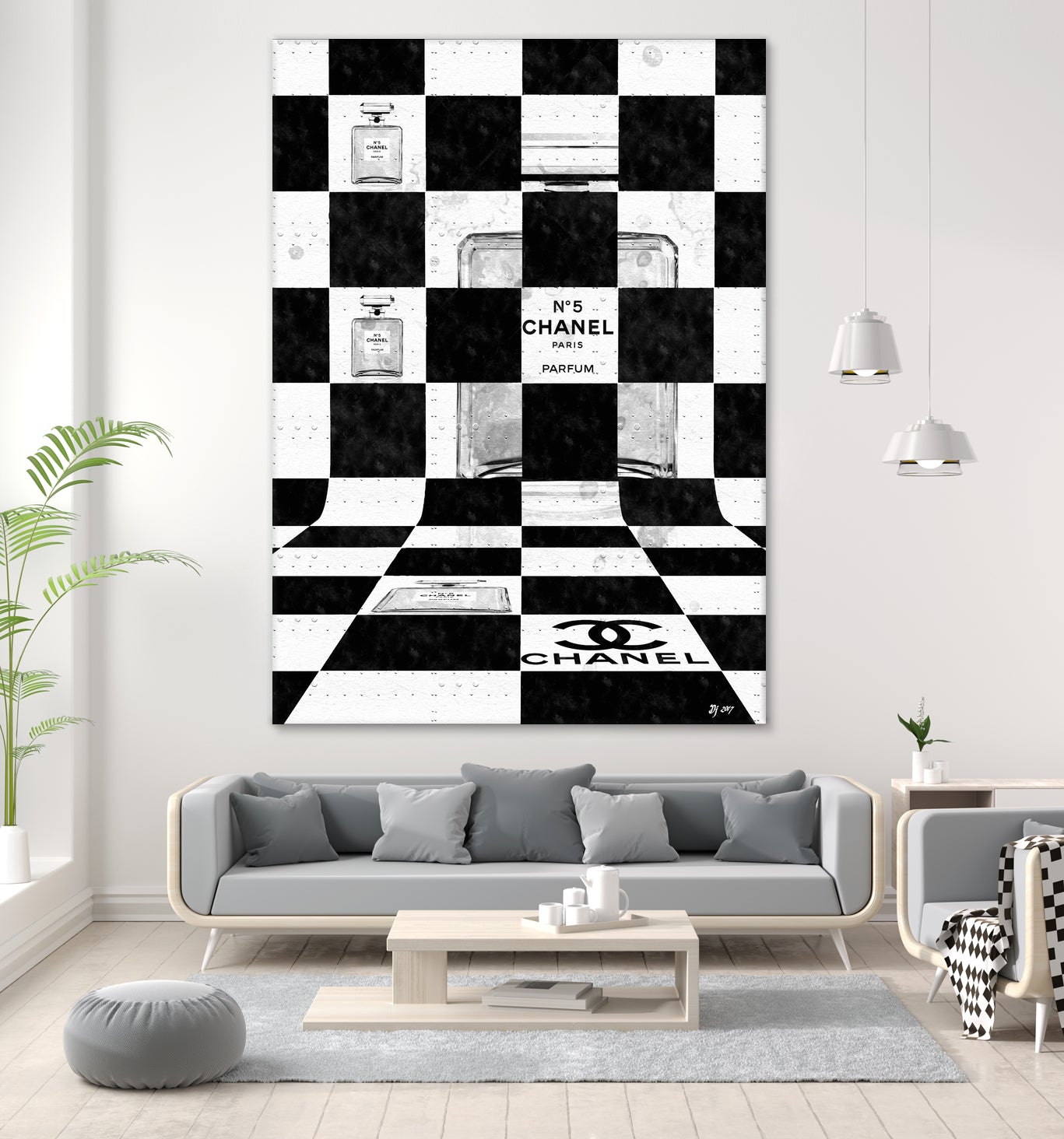 Chanel Chess by Daniel Janda on GIANT ART - black mixed media