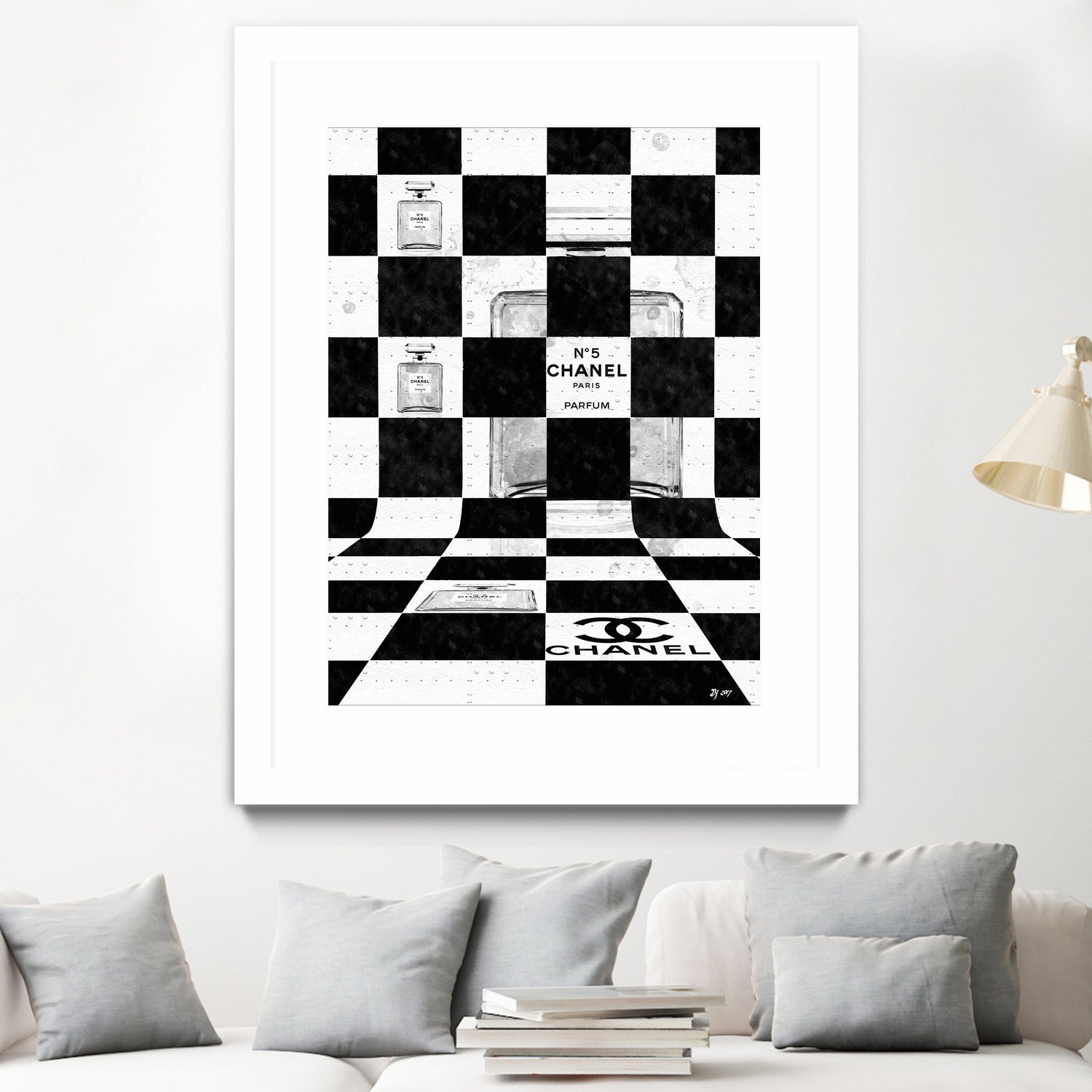 Chanel Chess by Daniel Janda on GIANT ART - black mixed media