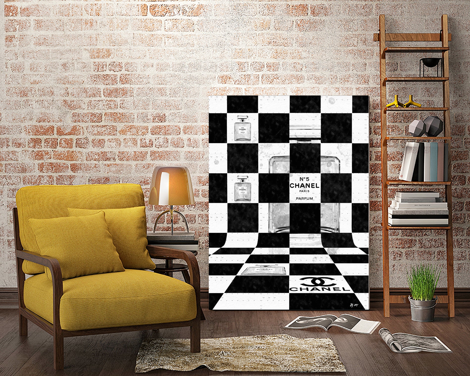 Chanel Chess by Daniel Janda on GIANT ART - black mixed media