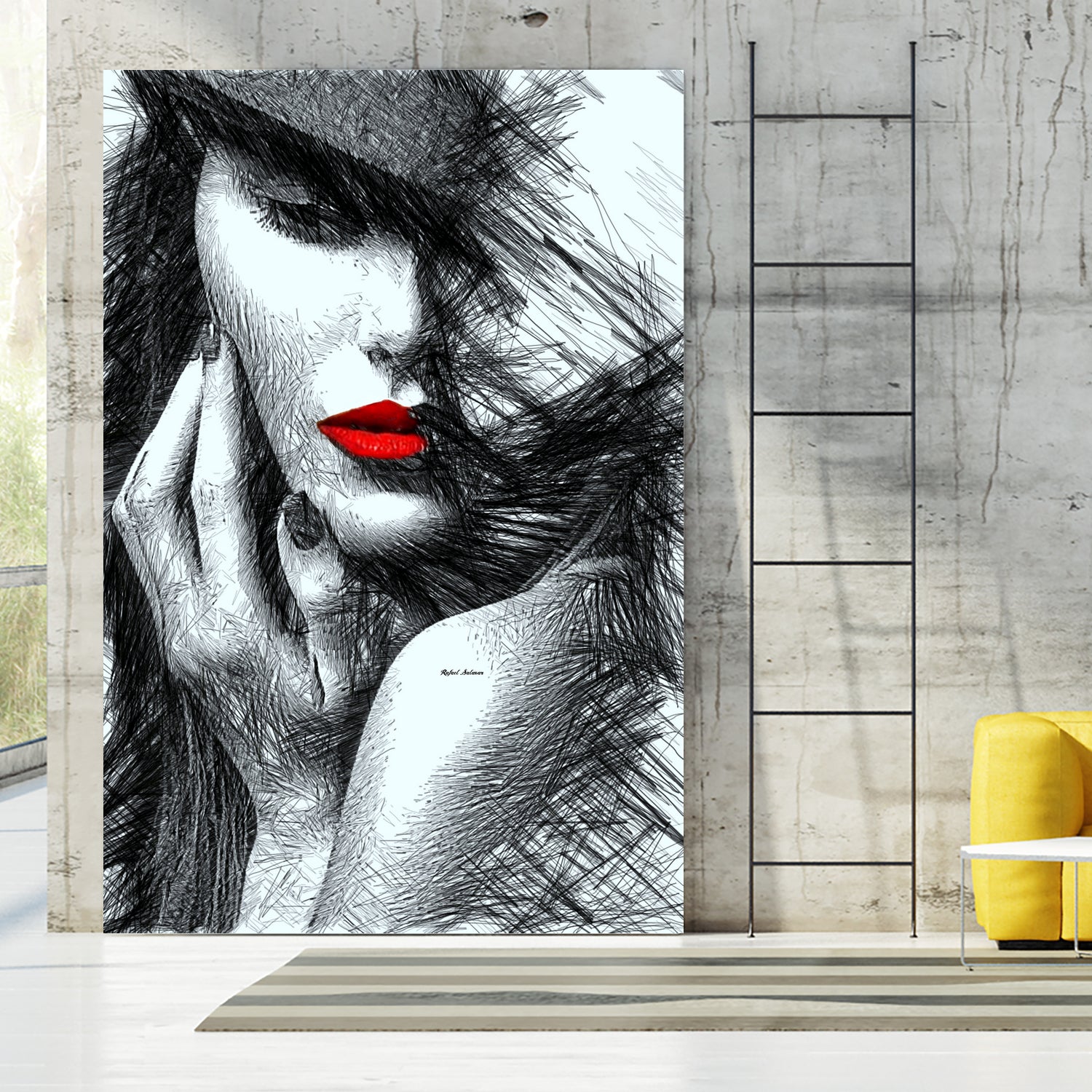 Fashion Flair in Black and White by Rafael Salazar on GIANT ART - black digital painting