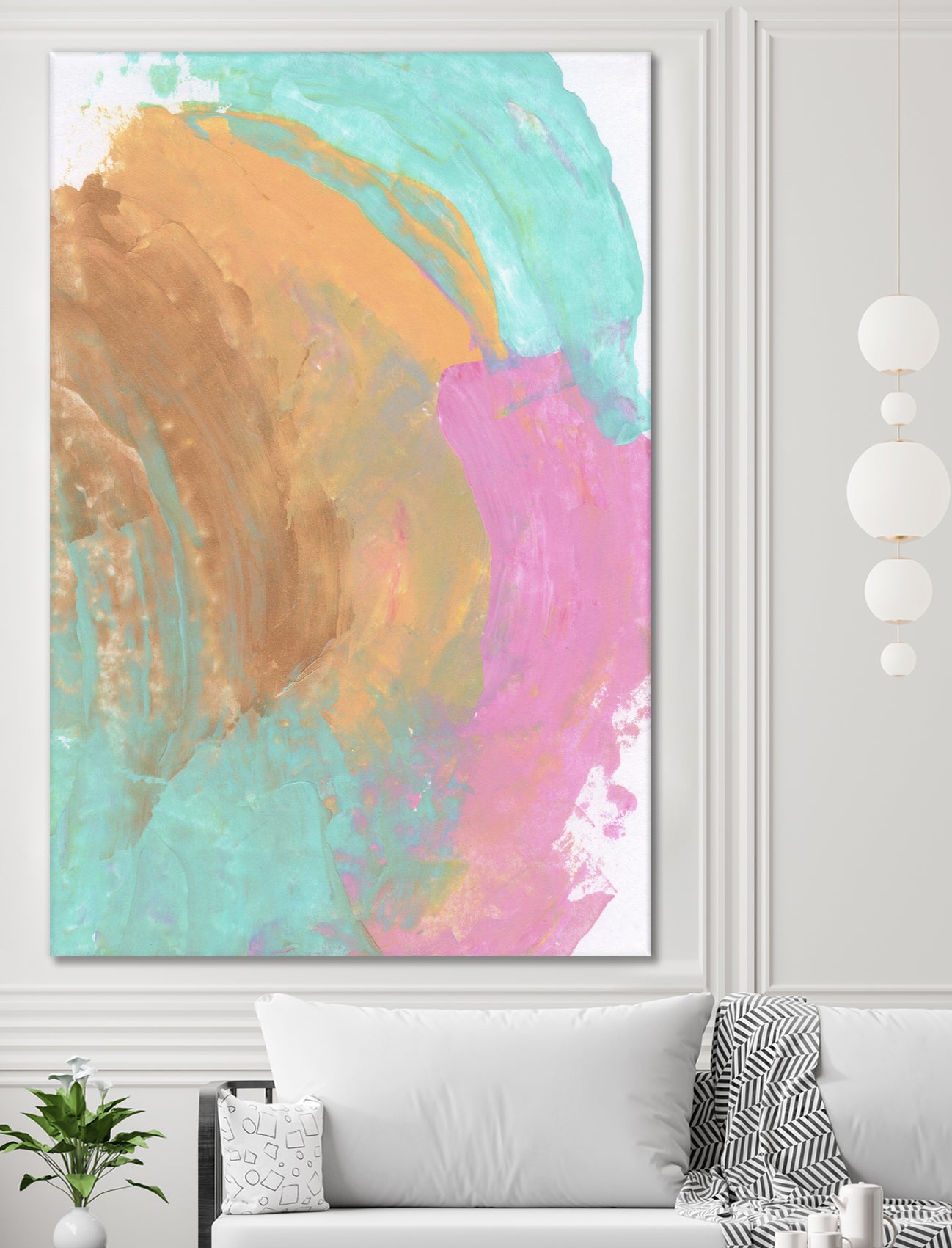 Abstract 844 by Cecilie Karoline on GIANT ART - pink mixed media