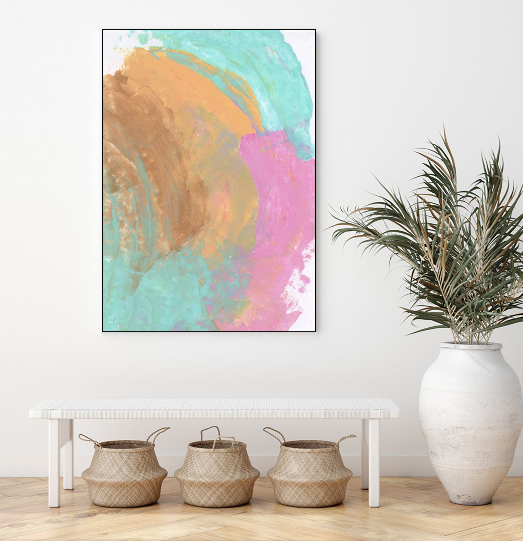 Abstract 844 by Cecilie Karoline on GIANT ART - pink mixed media