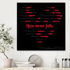 Love Never Fails by Colleen Cary on GIANT ART - white typography