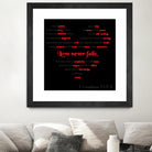 Love Never Fails by Colleen Cary on GIANT ART - white typography