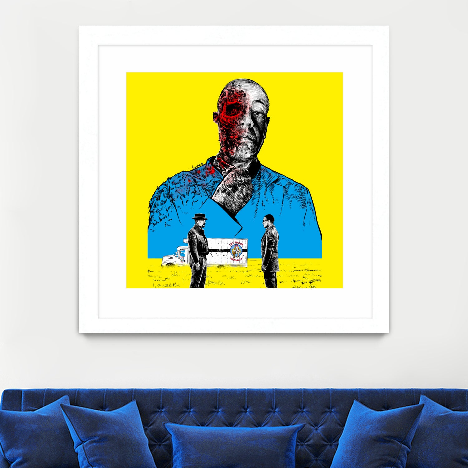 Breaking bad Gus Fring by Paola Morpheus on GIANT ART - blue digital painting