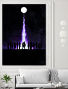 Mass Effect Vintage Poster by SucculentBurger Zolich on GIANT ART - blue character design