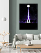 Mass Effect Vintage Poster by SucculentBurger Zolich on GIANT ART - blue character design