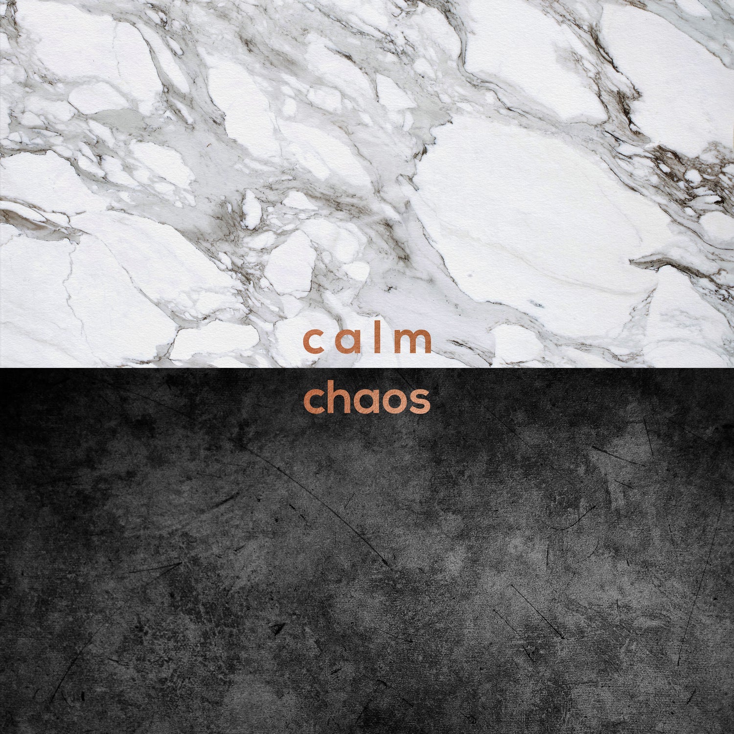 Calm Chaos Copper by Dana Shek on GIANT ART - white typography