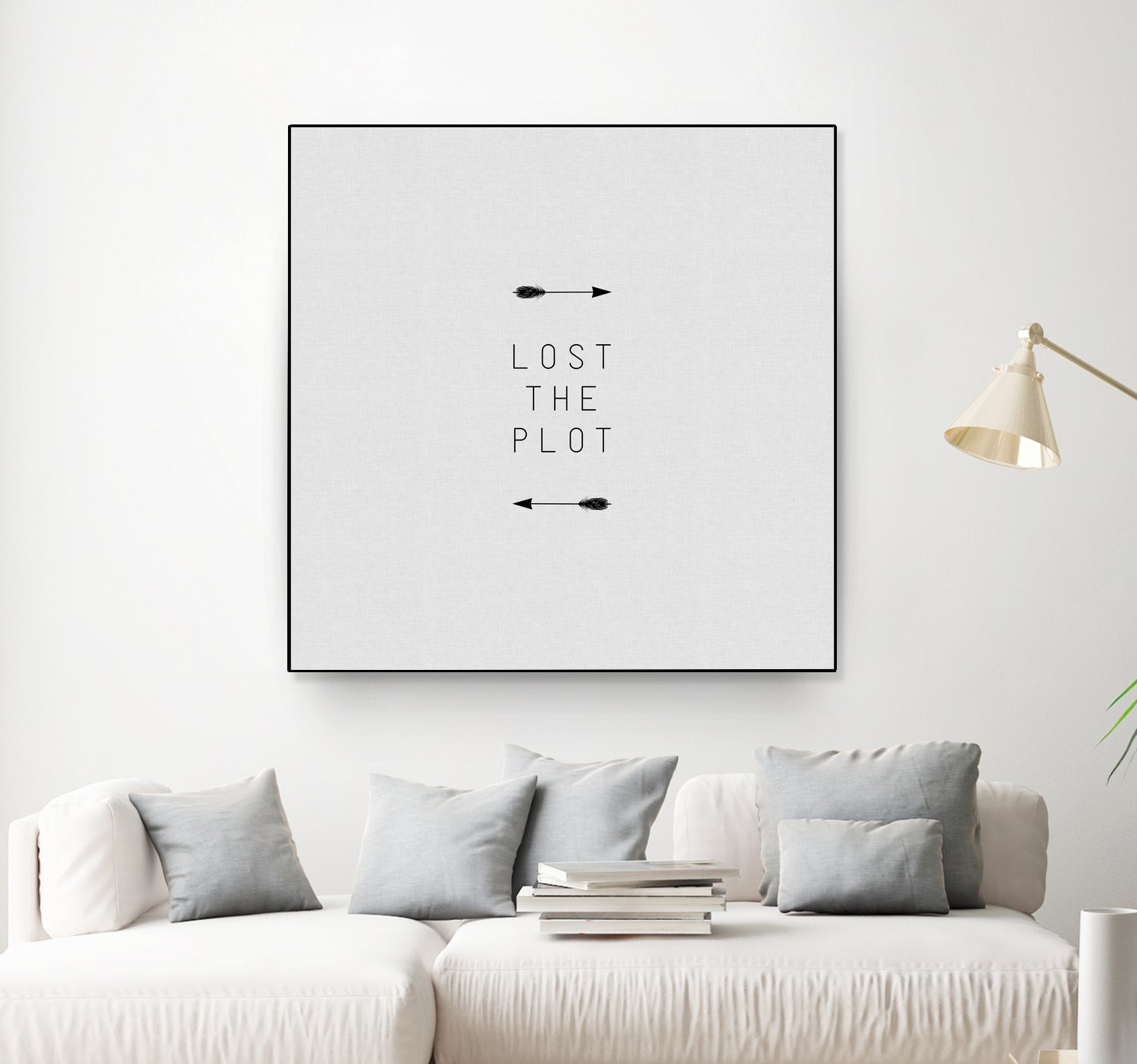 Lost The Plot Arrow by Dana Shek on GIANT ART - white typography