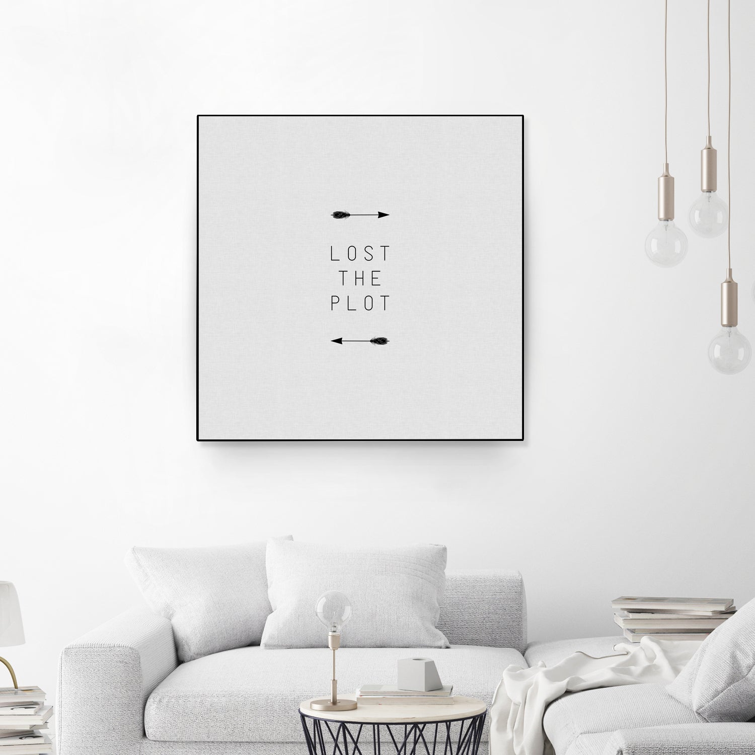 Lost The Plot Arrow by Dana Shek on GIANT ART - white typography