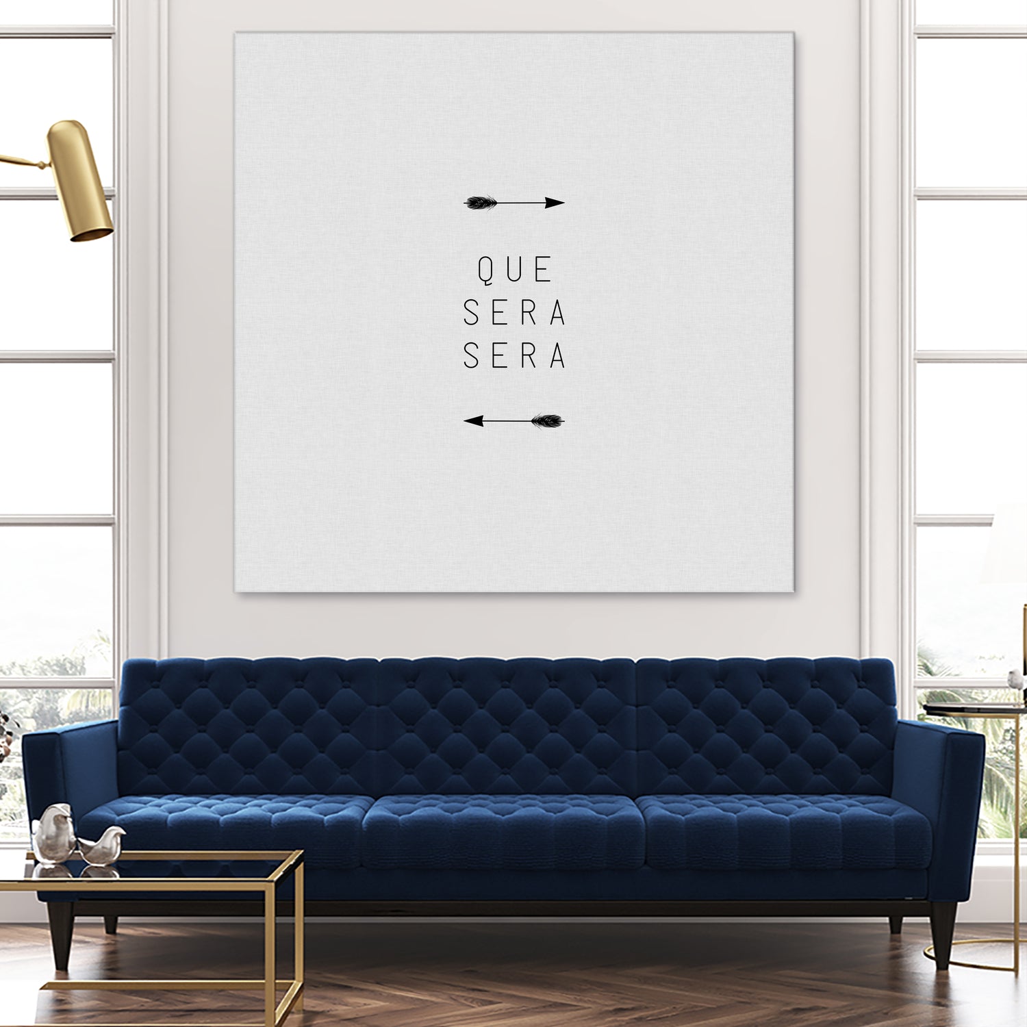 Que Sera Sera Arrow by Dana Shek on GIANT ART - white typography