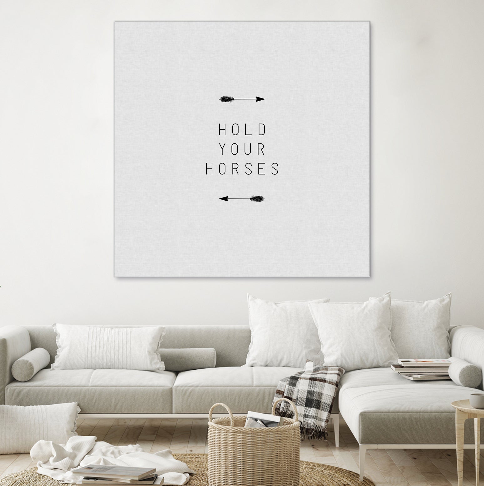 Hold Your Horses Arrow by Dana Shek on GIANT ART - white typography