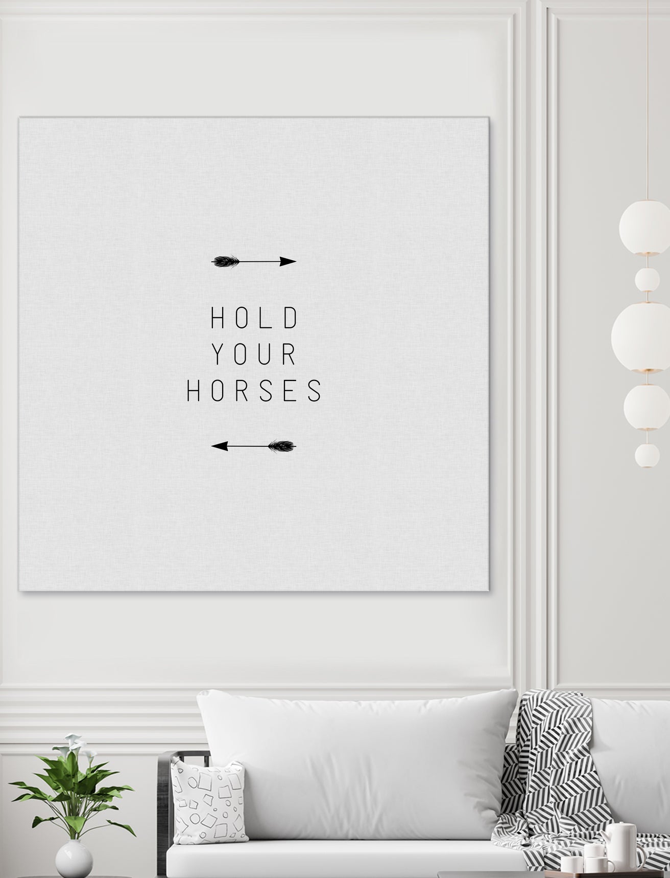 Hold Your Horses Arrow by Dana Shek on GIANT ART - white typography