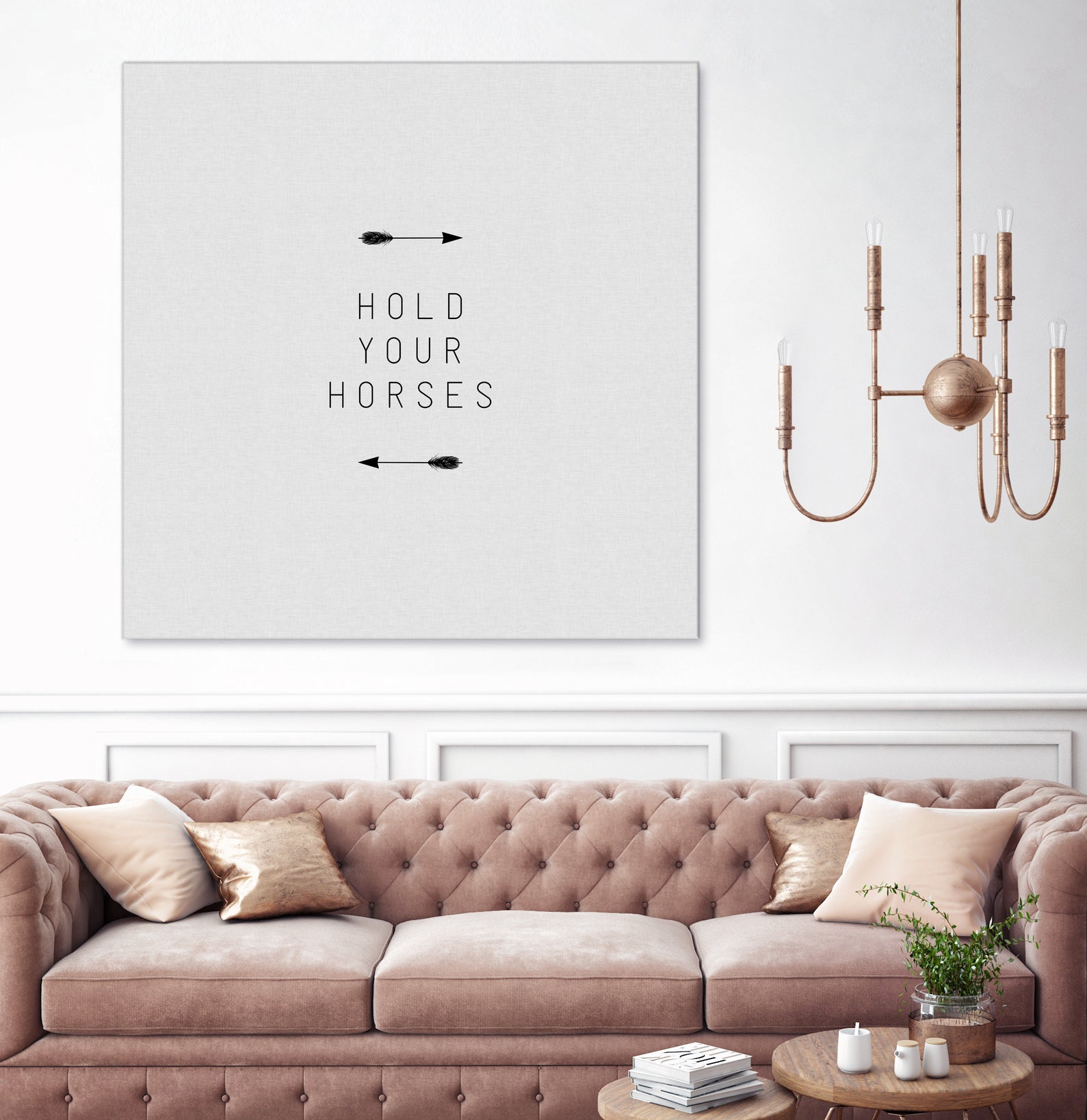 Hold Your Horses Arrow by Dana Shek on GIANT ART - white typography