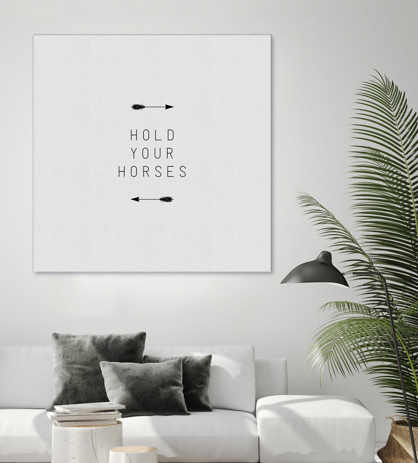 Hold Your Horses Arrow by Dana Shek on GIANT ART - white typography