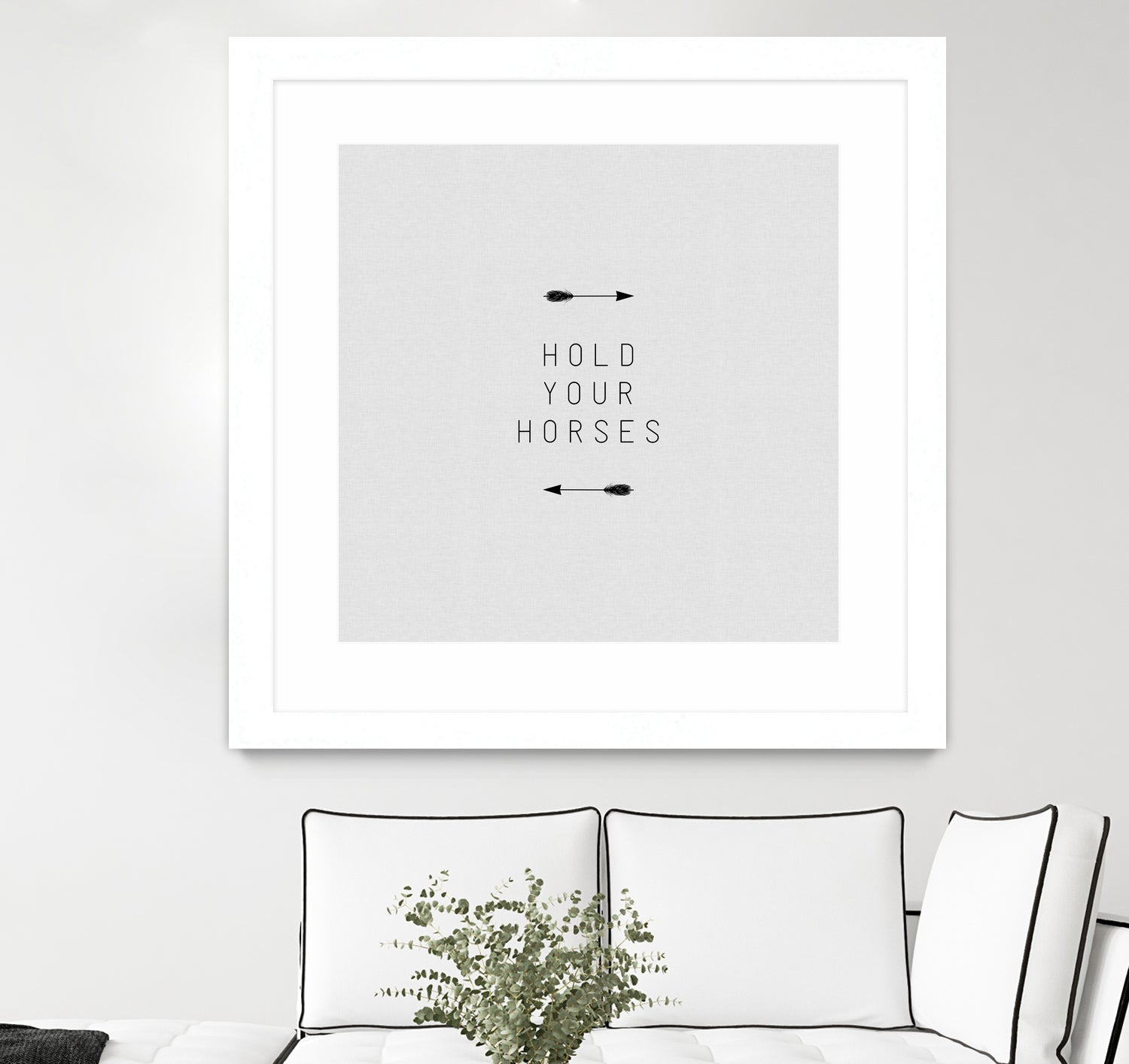 Hold Your Horses Arrow by Dana Shek on GIANT ART - white typography