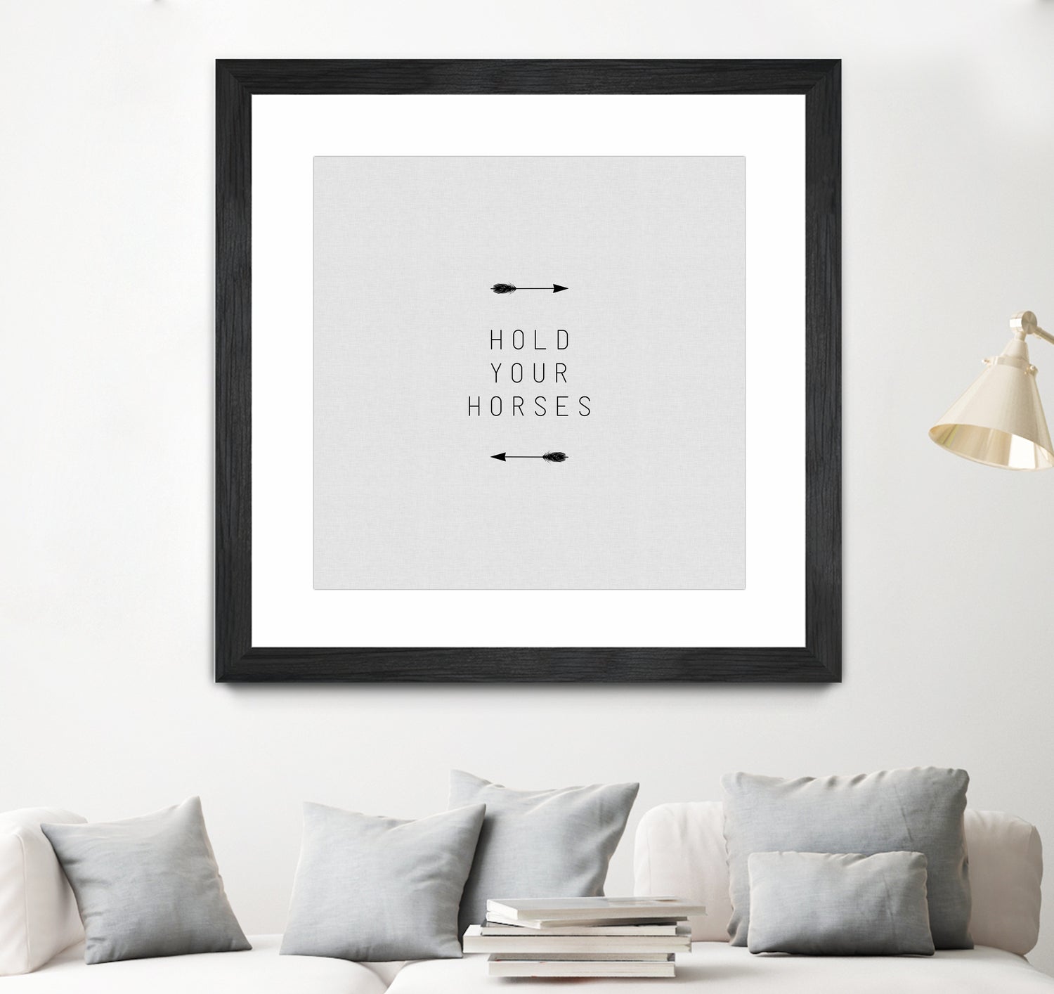 Hold Your Horses Arrow by Dana Shek on GIANT ART - white typography