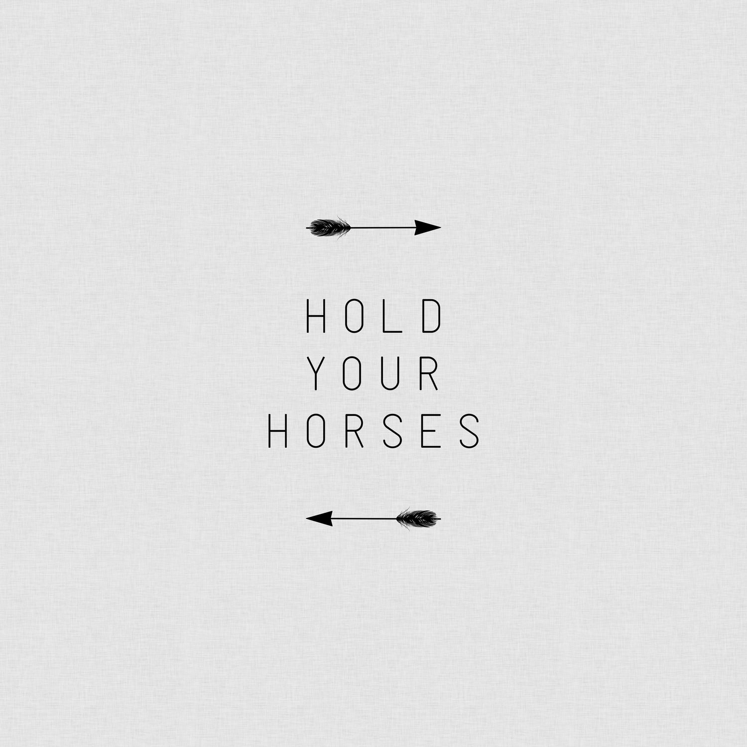 Hold Your Horses Arrow by Dana Shek on GIANT ART - white typography