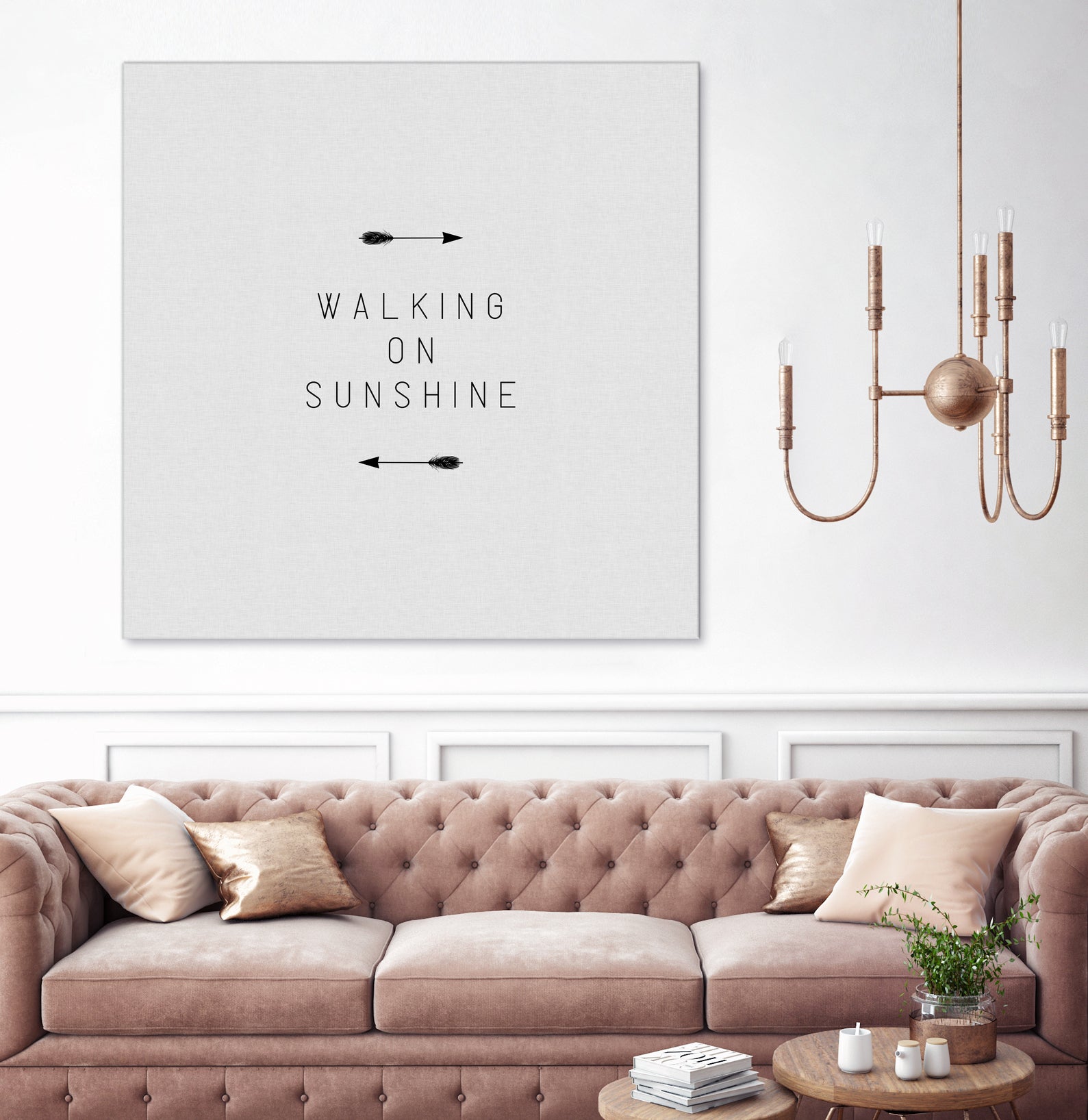 Walking on Sunshine Arrow by Dana Shek on GIANT ART - white typography