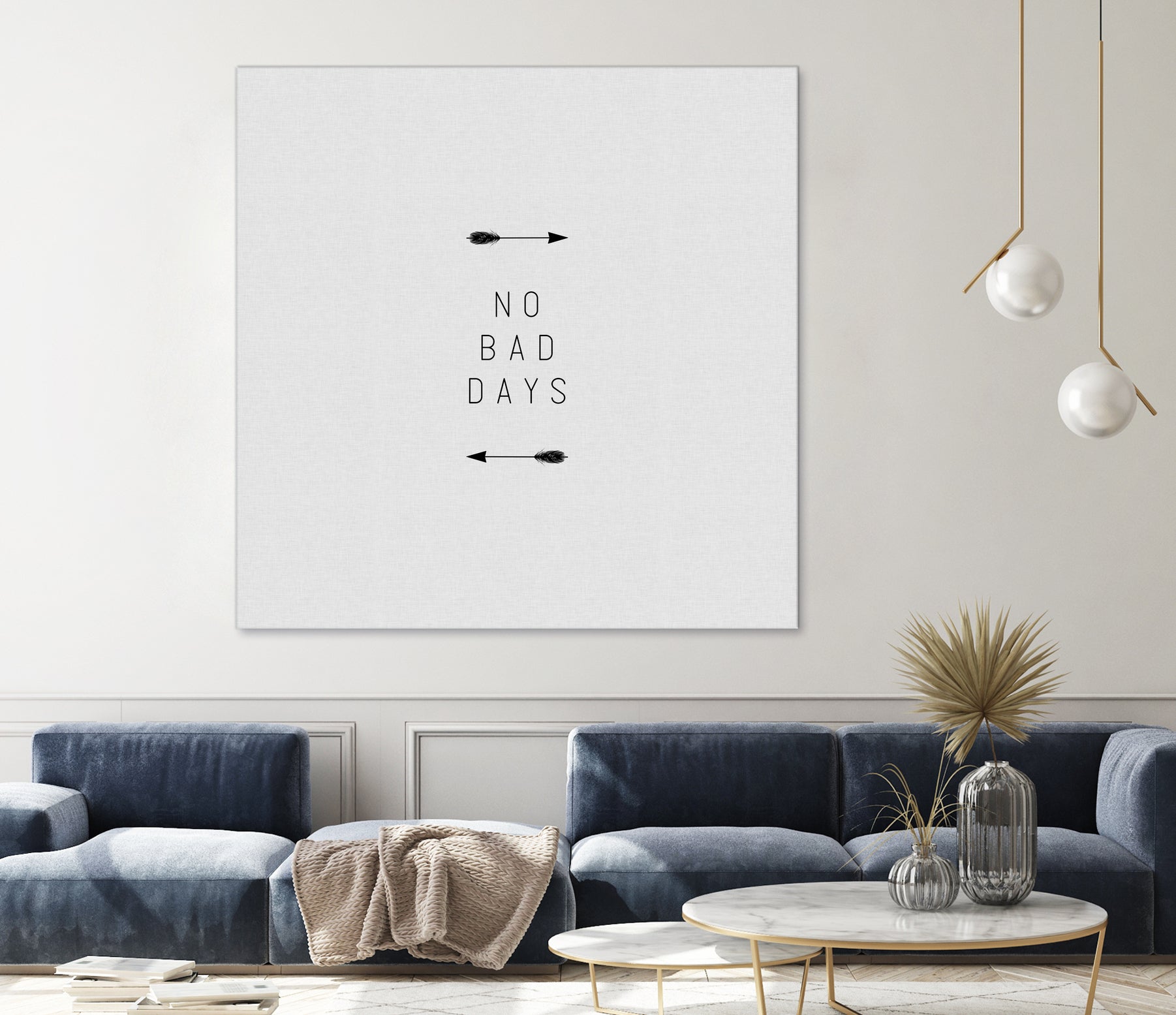 No Bad Days Arrow by Dana Shek on GIANT ART - white typography