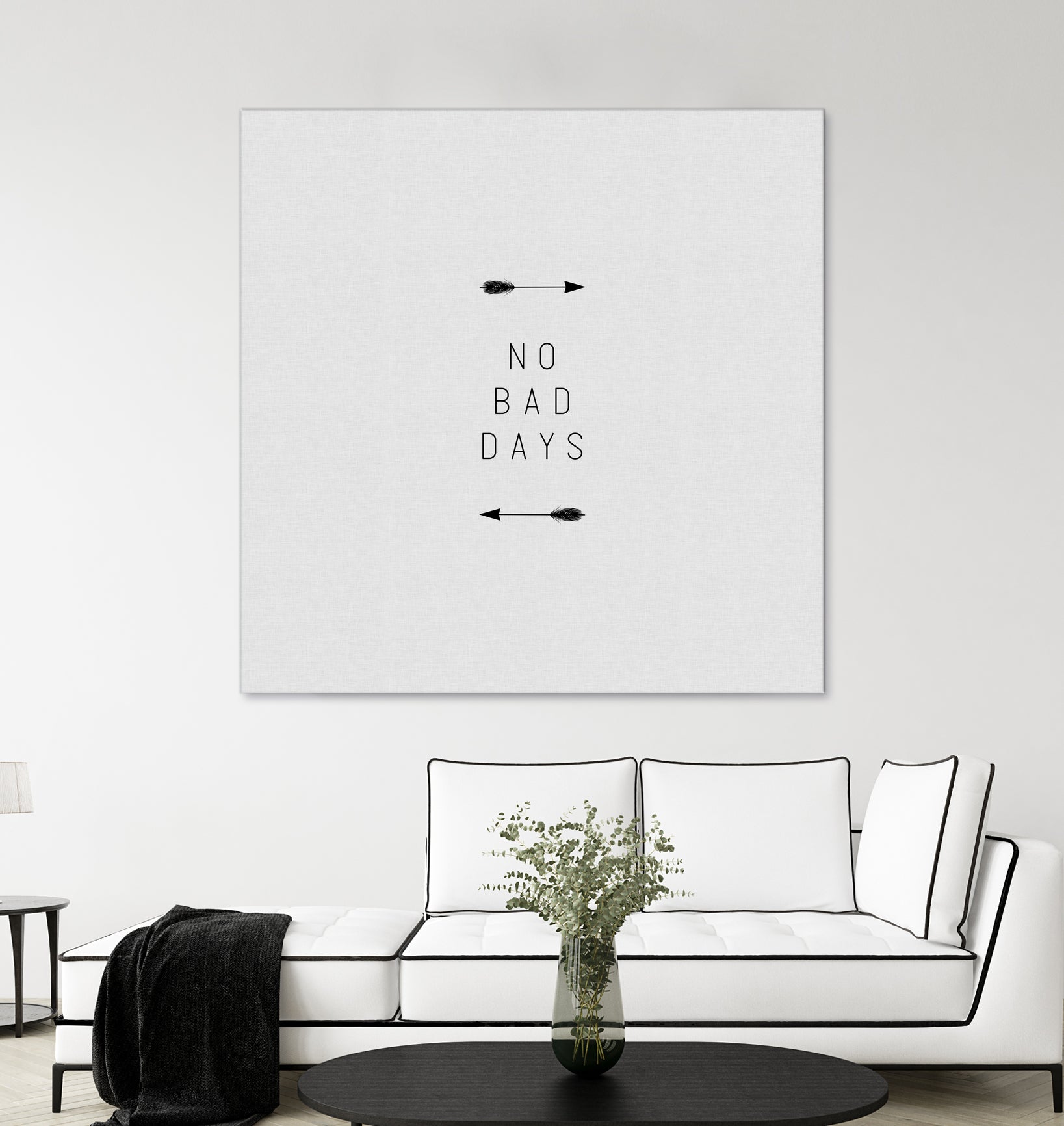 No Bad Days Arrow by Dana Shek on GIANT ART - white typography