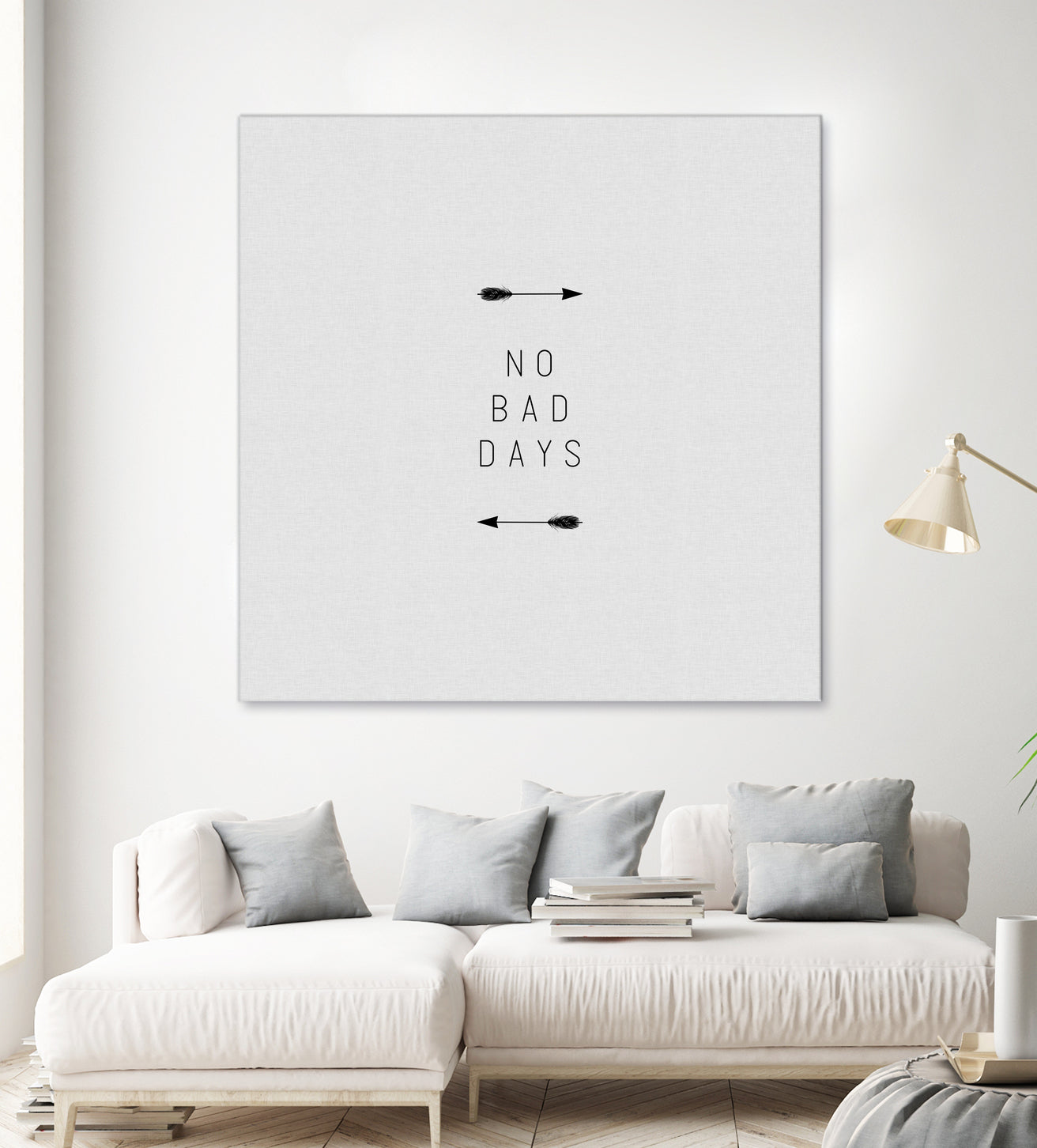 No Bad Days Arrow by Dana Shek on GIANT ART - white typography