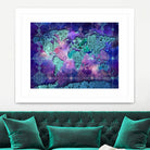 world map mandala space by Bekim Mehovic on GIANT ART - blue digital painting