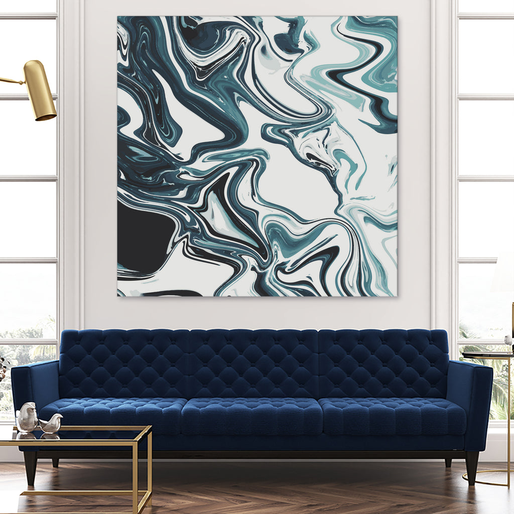 Liquid Marble Blues 023 by Jelena Obradovic on GIANT ART - blue vector illustration