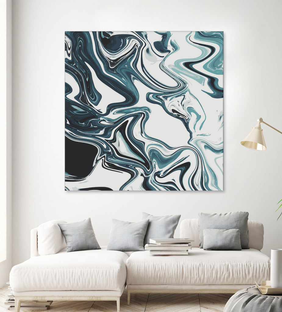 Liquid Marble Blues 023 by Jelena Obradovic on GIANT ART - blue vector illustration