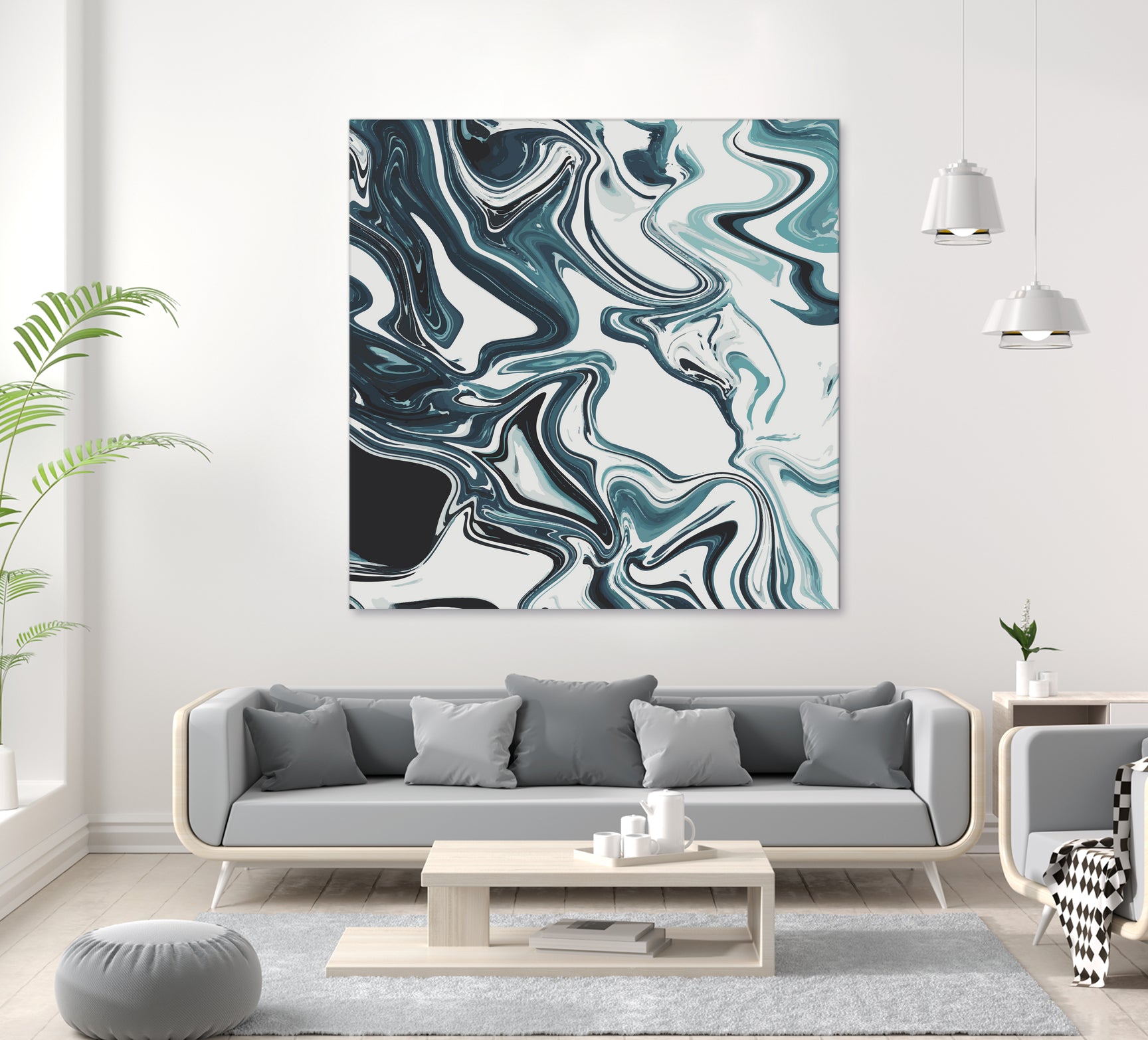 Liquid Marble Blues 023 by Jelena Obradovic on GIANT ART - blue vector illustration