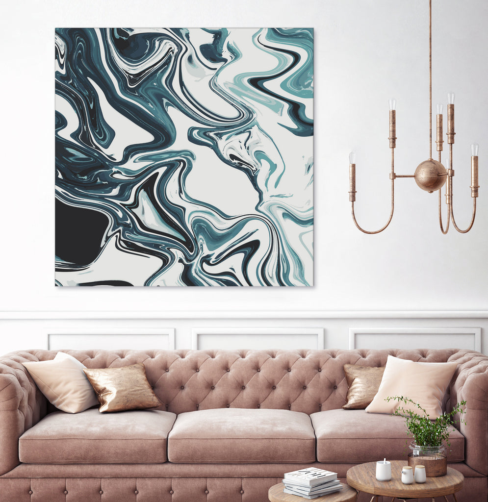 Liquid Marble Blues 023 by Jelena Obradovic on GIANT ART - blue vector illustration