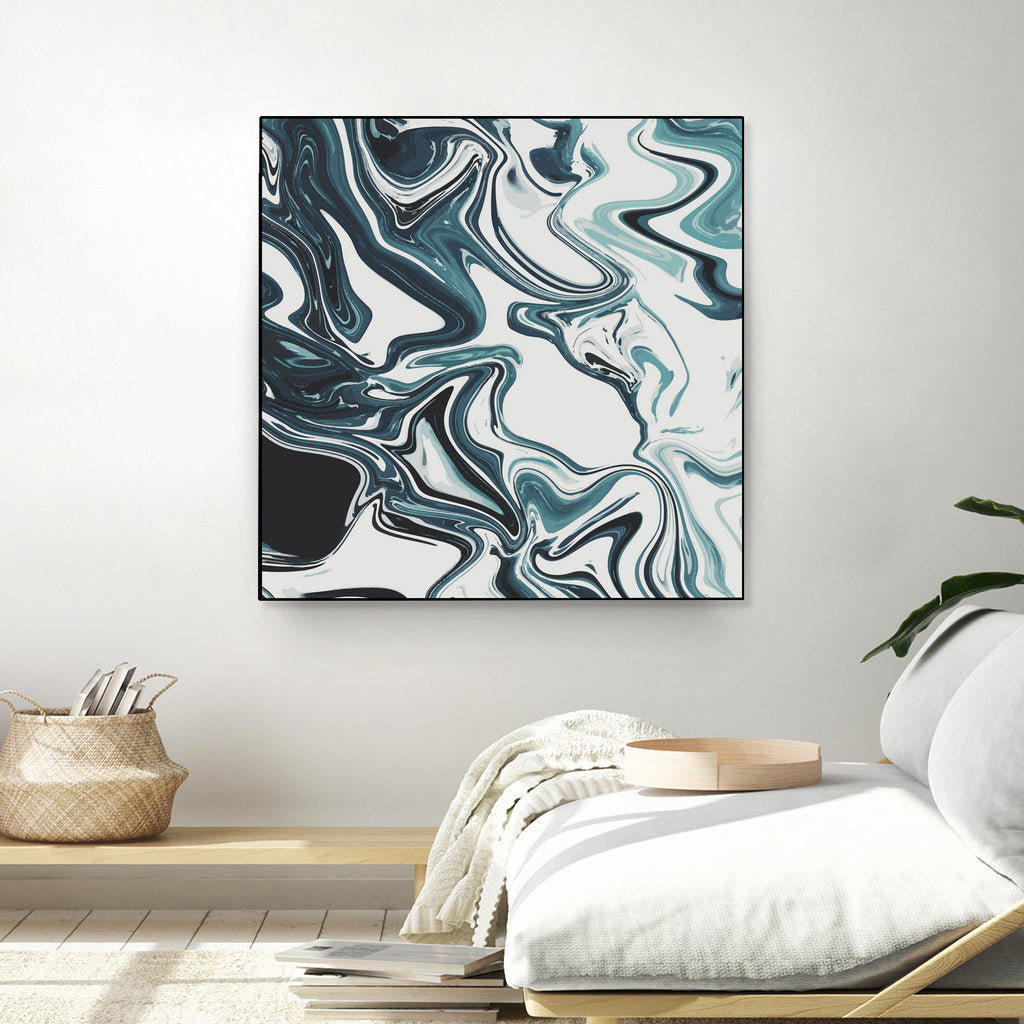 Liquid Marble Blues 023 by Jelena Obradovic on GIANT ART - blue vector illustration