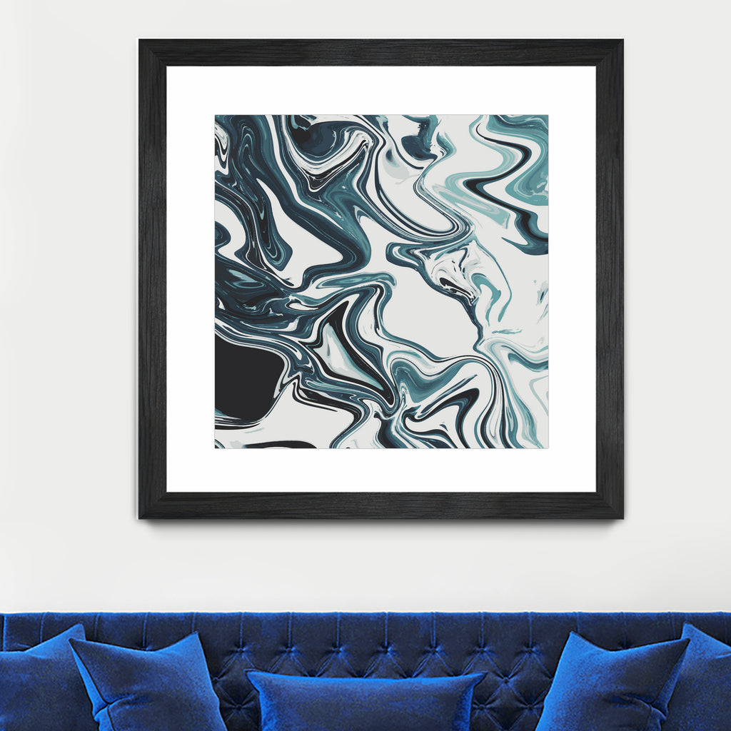 Liquid Marble Blues 023 by Jelena Obradovic on GIANT ART - blue vector illustration